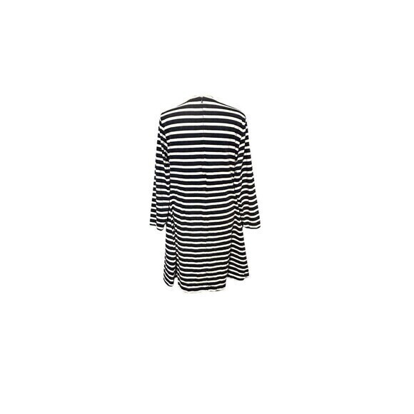 J. Crew 365 Women's Navy Blue White Stripe Long Sleeve Fit & Flare Knit Dress L - Picture 3 of 7